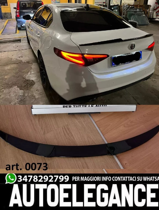 ALFA ROMEO GIULIA SPOILER POSTERIORE COFANO ABS LOOK QUADRIFOGLIO NERO LUCIDO 00