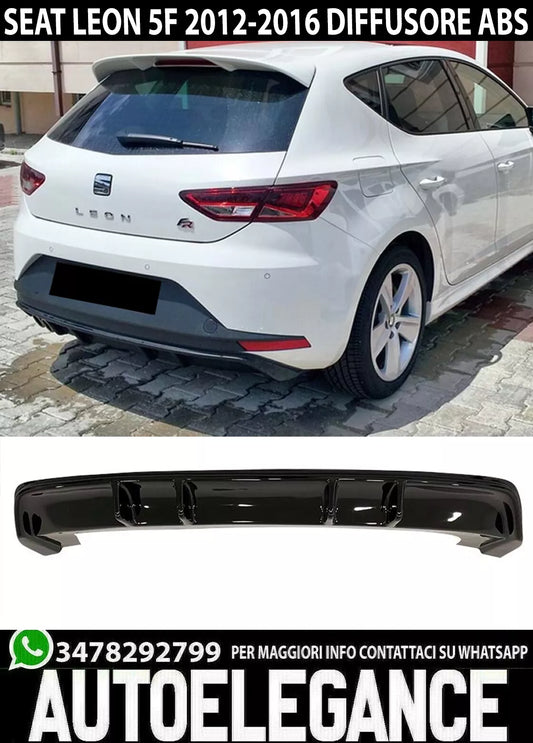 0117 SOTTO PARAURTI POSTERIORE SEAT LEON 5F 2012-2016 DIFFUSORE TUNING ABS