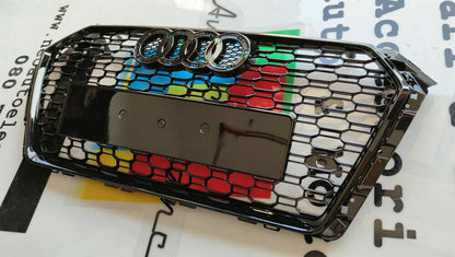 0197🔥CALANDRA RS4 PER AUDI A4 B9 (2015–2019)–GRIGLIA ANTERIORE CON BORDO NERO🔥