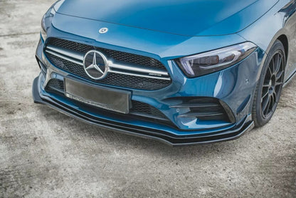 🔥Splitter Anteriore V2 in ABS Nero Lucido per Mercedes A35 AMG W177🔥