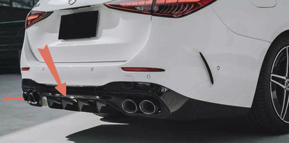 Diffusore + terminali di scarico (CROMO) ADATTO PER MERCEDES W206