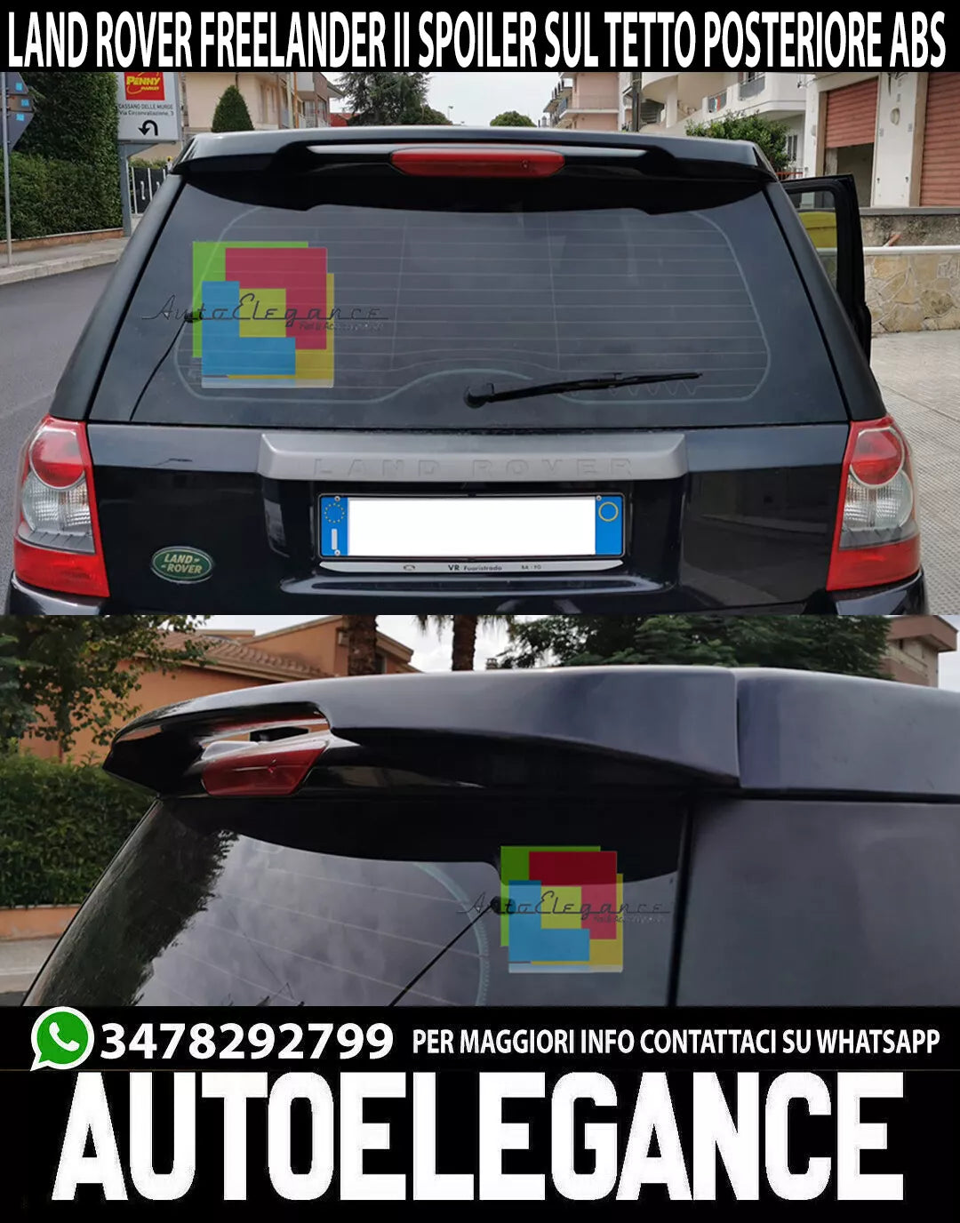 ALETTONE LAND ROVER FREELANDER 2 SPOILER POSTERIORE TETTO SPORTIVO ABS .-