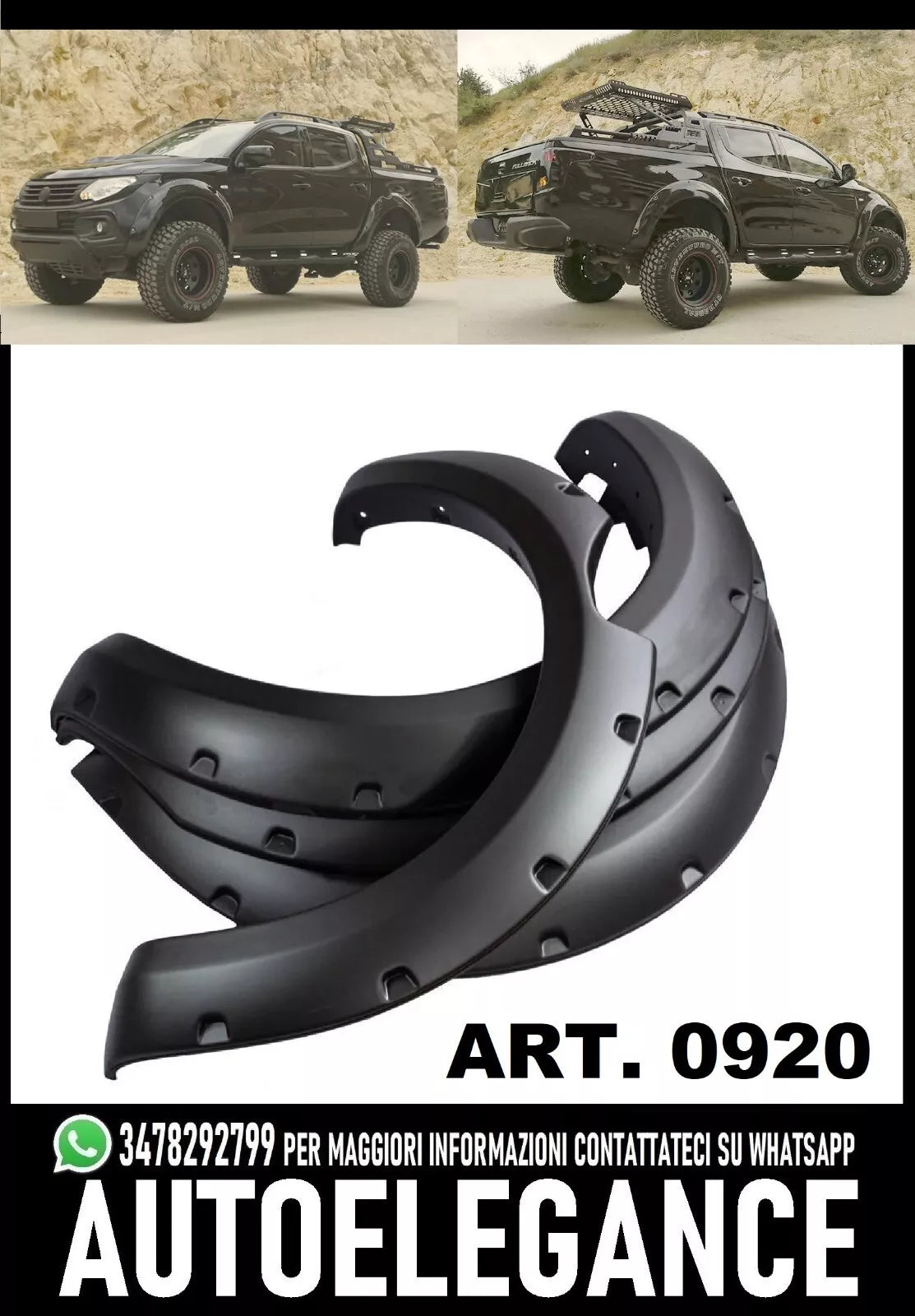 0920 PARAFANGHI ALLARGATI PER FIAT FULLBACK 2016+ LOOK SPORTIVO GREZZO