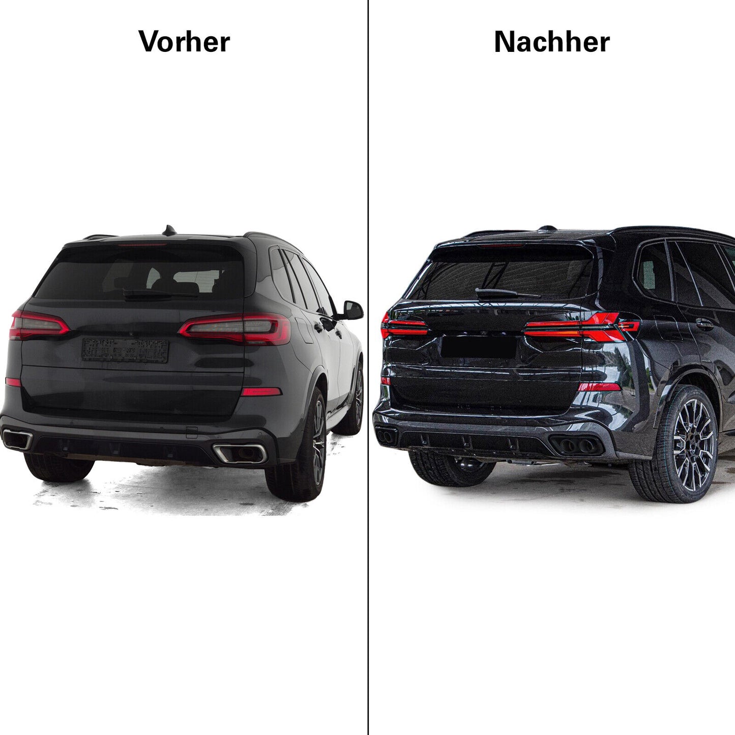Performance Black Double Pipe Exhaust Tips Suitable for BMW X5 G05 X6 G06 X7 G07 40i
