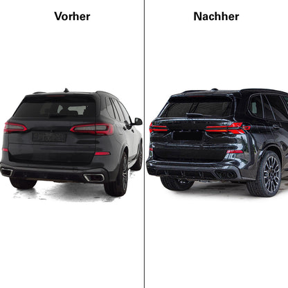 Performance Black Double Pipe Exhaust Tips Suitable for BMW X5 G05 X6 G06 X7 G07 40i