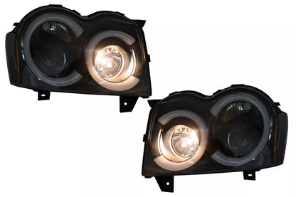 ⭐Fari Angel Eyes LED per Jeep Grand Cherokee WK 05-08 Nero⭐