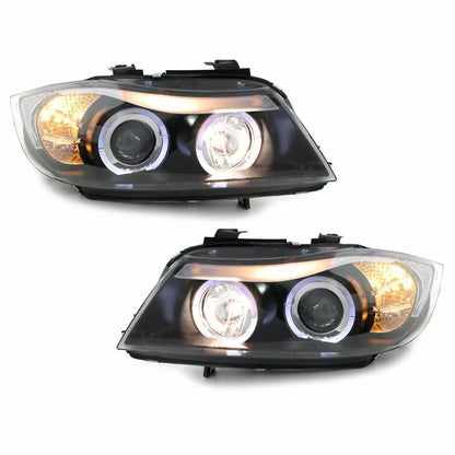 FANALE LED ANGEL EYES per BMW Serie 3 E90 E91 05-08 NERO LIMOUSINE TOURING