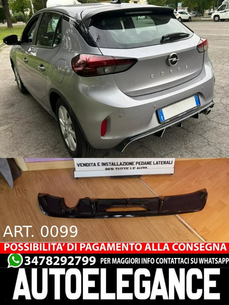 DIFUSOR PARA OPEL CORSA F STANDARD LOOK RC NEGRO BRILLANTE 0099