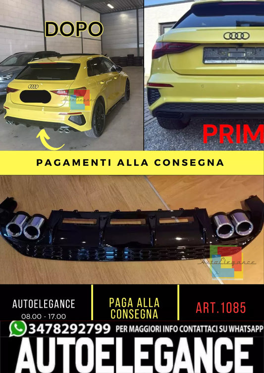 DIFFUSORE 1085 ADATTO PER A3 8Y 2020+ SPORTBACK LOOK S3 PER PARETI SLINE