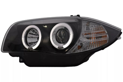 😎Angel Eyes Fari per BMW Serie 1 E81 E82 E87 E88 04-11 Nero😎