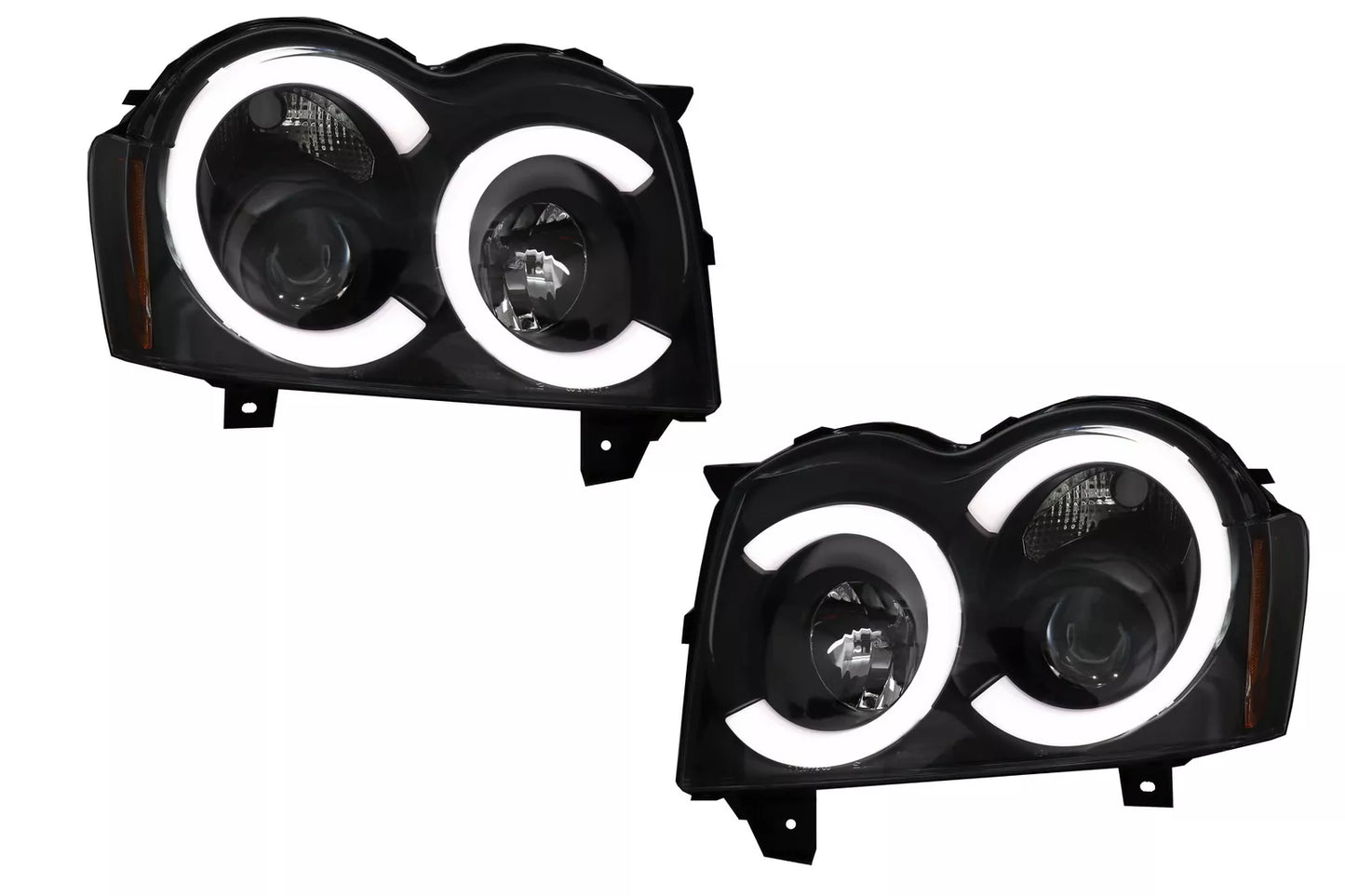 ⭐Fari Angel Eyes LED per Jeep Grand Cherokee WK 05-08 Nero⭐