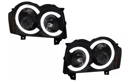 ⭐Fari Angel Eyes LED per Jeep Grand Cherokee WK 05-08 Nero⭐