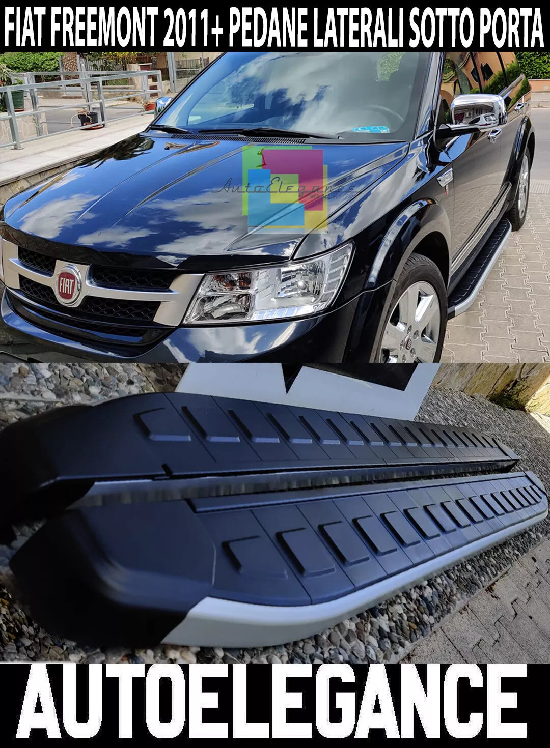 PEDANE LATERALI IN ALLUMINIO ABS PER FIAT FREEMONT SOTTO PORTA ..-.