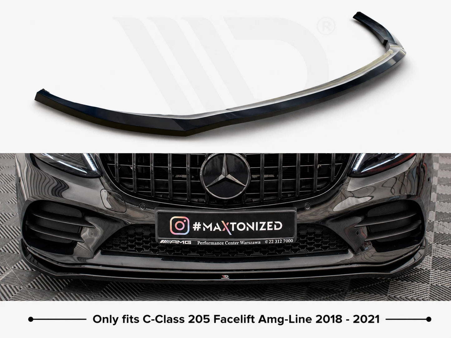 💕Splitter  adatto per Mercedes Classe C AMG Line  nero lucido 💕