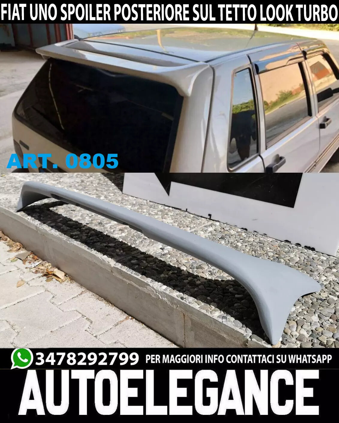 FIAT UNO SPOILER POSTERIORE SUL TETTO SPORTIVO ALETTONE