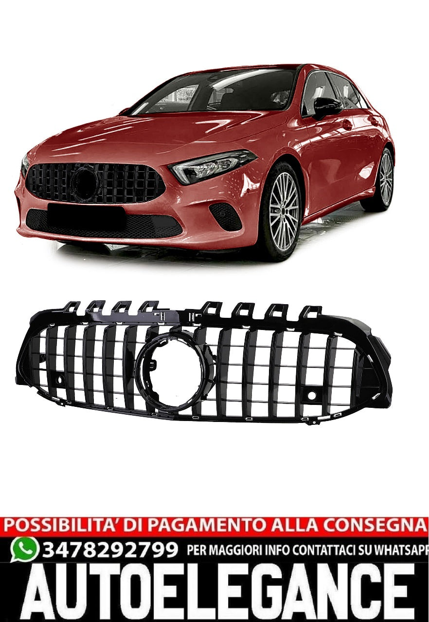 Griglia radiatore sportiva nera lucida per Mercedes Classe A W177 V177 dal 18