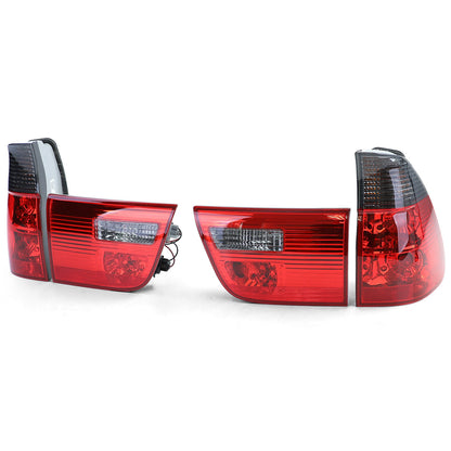 Fanali posteriori in vetro trasparente rosso nero fumè aftermarket compatibile con BMW X5 E53 99-03