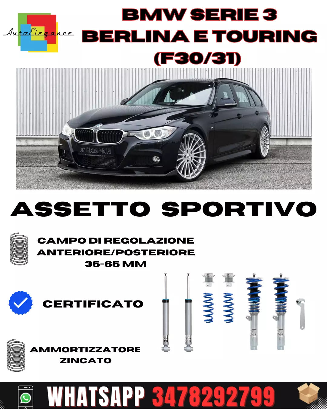 Coilover BlueLine adatto per BMW serie 3 Berlina e Touring (F30/31)