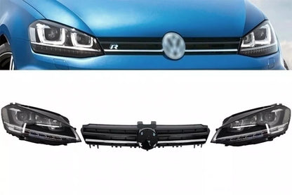 ⭐Fari 3D LED Flowing Dynamic per VW Golf 7 VII 12-17 Griglia R-line Look⭐
