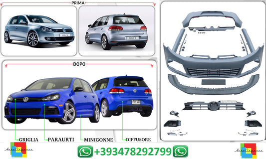 ✨BODYKIT ADATTO PER VW GOLF 6 FACELIFT R 20 2009 - 2013 ✨