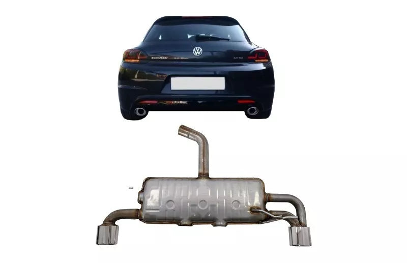 Impianto di scarico per VW Scirocco 08+ Doppi tubi di scarico Design R