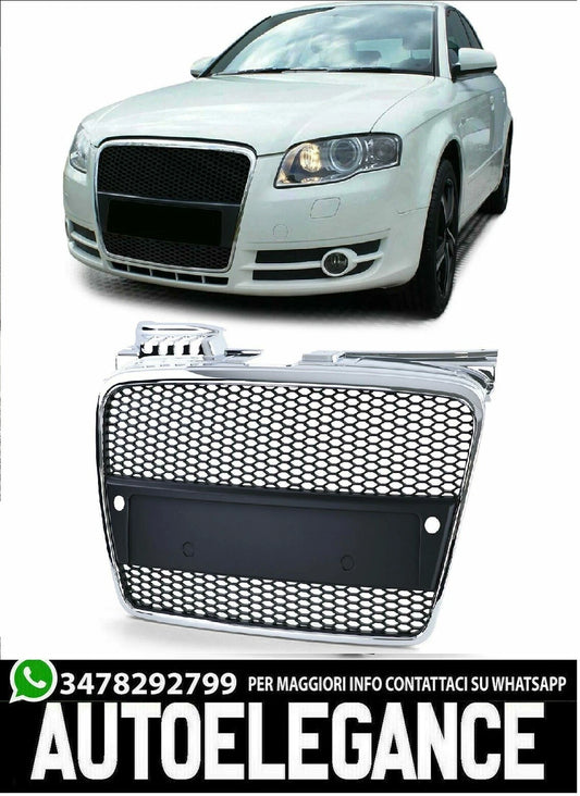 Sport Radiatore Griglia PDC Nero Cromato per Audi A4 B7 04-07 Cabrio