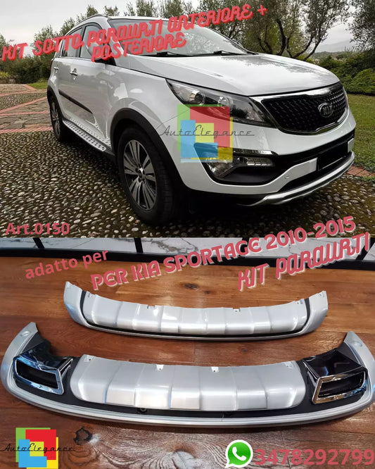 0150 KIT SOTTO PARAURTI ANTERIORE POSTERIORE ADATTI PER KIA SPORTAGE 2010-2015