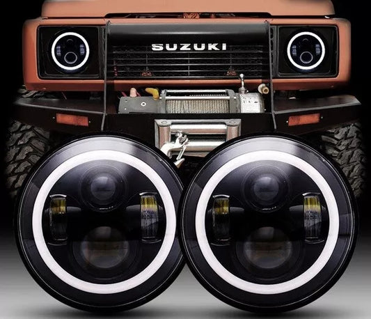 FARI ANTERIORI LED LUCI DIURNE PER SUZUKI SAMURAI SJ410 BIANCO 6000K 0030