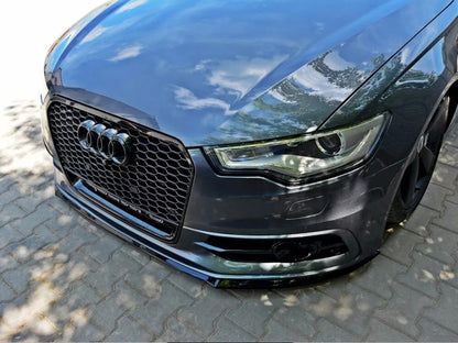 🔥Splitter Anteriore V2 in ABS Nero Lucido per Audi A6 C7 S-Line🔥