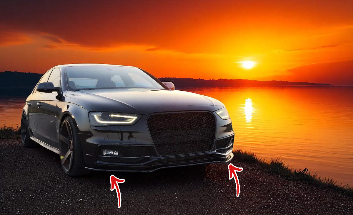✨Splitter Anteriore V2 in ABS Nero Lucido per Audi S4 B8 / A4 B8 S-Line Facelif✨