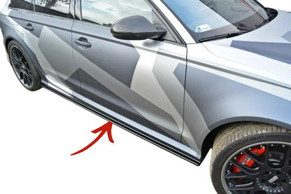 ✨MINIGONNE LATERALI design nero lucido ABS per Audi RS6 C7 2013+✨