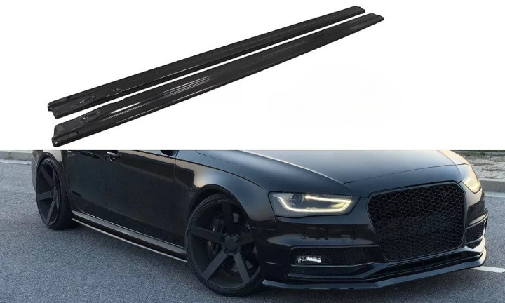 🔥  SOTTO Minigonne in ABS Nero Lucido per Audi S4 B8 Facelift (2012–2015) 🔥