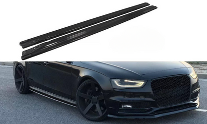 🔥  SOTTO Minigonne in ABS Nero Lucido per Audi S4 B8 Facelift (2012–2015) 🔥