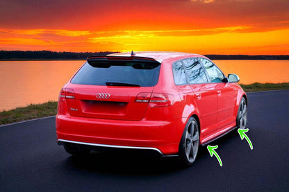 ✨Gonne Laterali in ABS Nero Lucido per Audi RS3 8P Sportback (2009–2012)✨