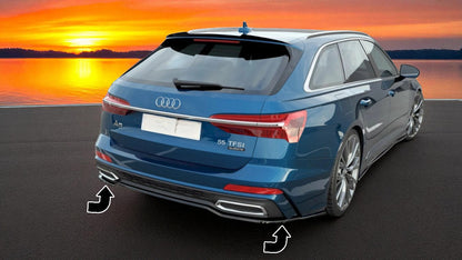 ✨Splitter Posteriore Centrale in ABS Nero Lucido per Audi A6 C8 Avant S-Line ✨