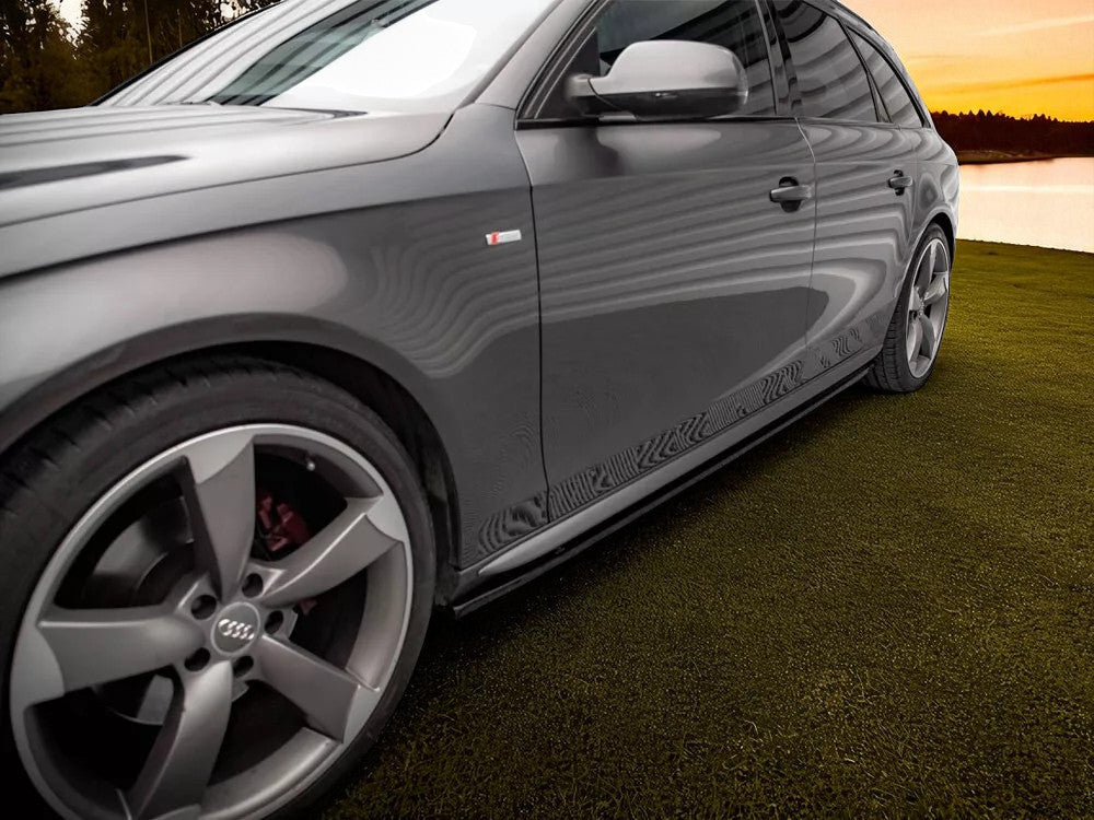 ✨SOTTO Minigonne V2 in ABS Nero Lucido per Audi S4 B8 Berlina/Avant ✨