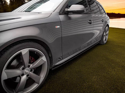 ✨SOTTO Minigonne V2 in ABS Nero Lucido per Audi S4 B8 Berlina/Avant ✨