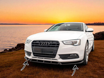 ✨Splitter Anteriore V1 in ABS Nero Lucido per Audi A5 8T Coupé Facelift (12–16)✨
