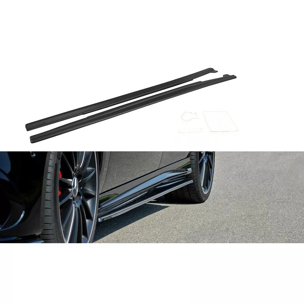 🔥SOTTO Minigonne Laterali in ABS Nero Lucido per Mercedes Classe A W176 AMG🔥