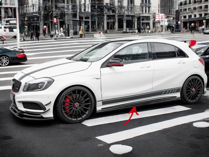 ✨MINIGONNE Laterali per Mercedes A45 AMG W176 Nero Lucido ABS 2012-2016✨