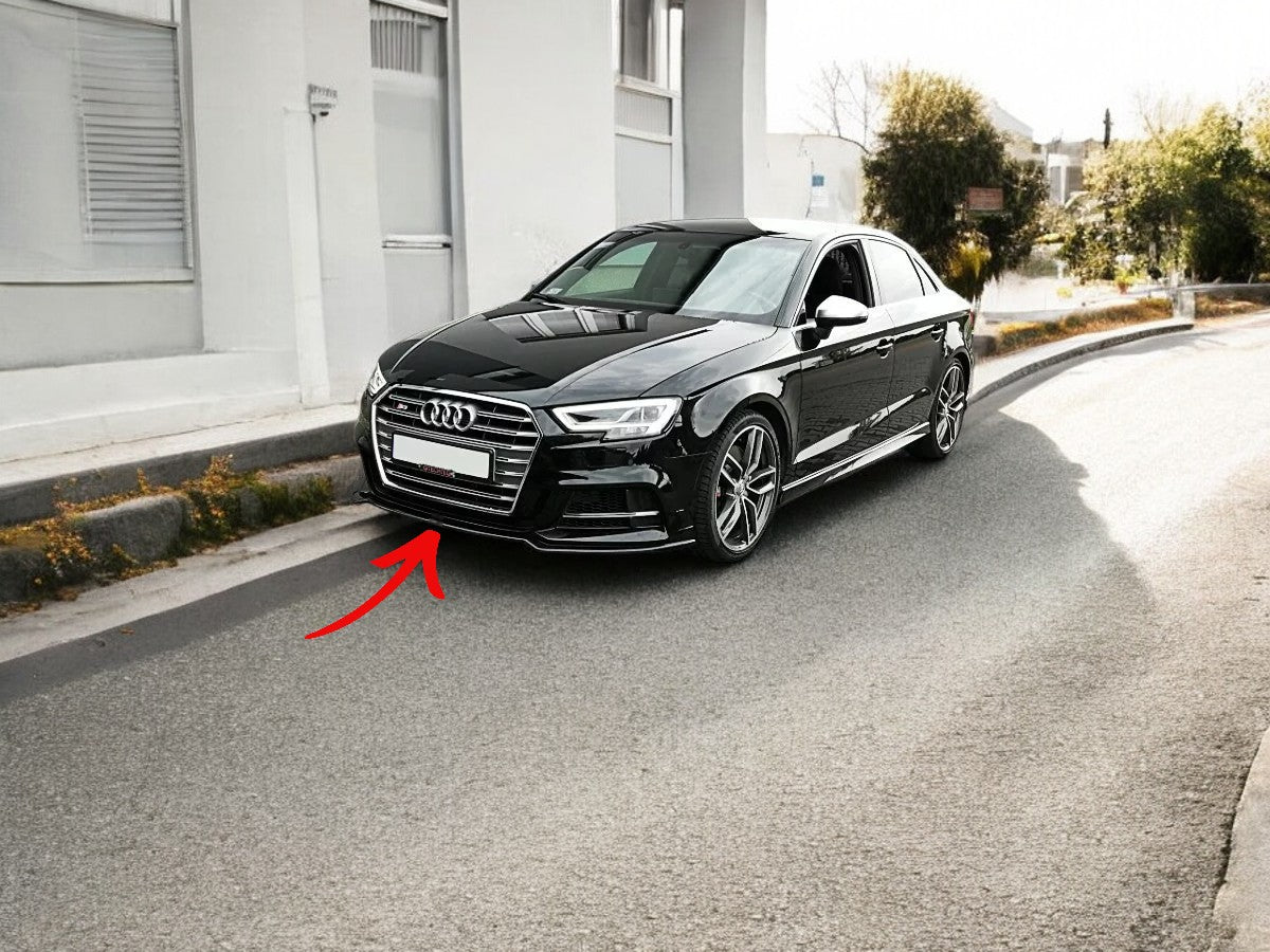 ✨SPLITTER V2 design nero lucido ABS ADATTO per Audi S3 8V lifting 2017+✨