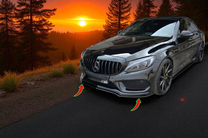 🔥Sdoppiatore Anteriore V1 in ABS Nero Lucido per Mercedes C43 AMG W205 Berlina🔥