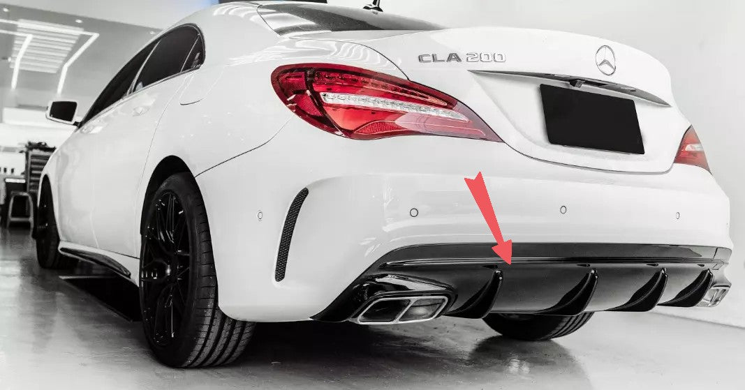 😎Diffusore+ Terminali Di Scarico (CHROME) Adatto Per Mercedes CLA 45 AMG 😎