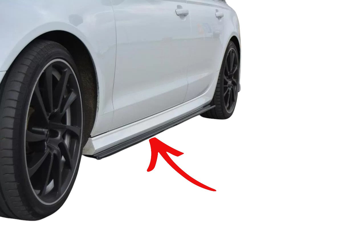 ✨Minigonne laterali design nero lucido ABS adatto per Audi A6 C7 S-Line FL ✨