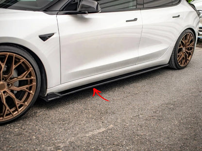 ✨MINIGONNE laterali V2 design lucido nero ABS per Tesla Model 3 2017+✨