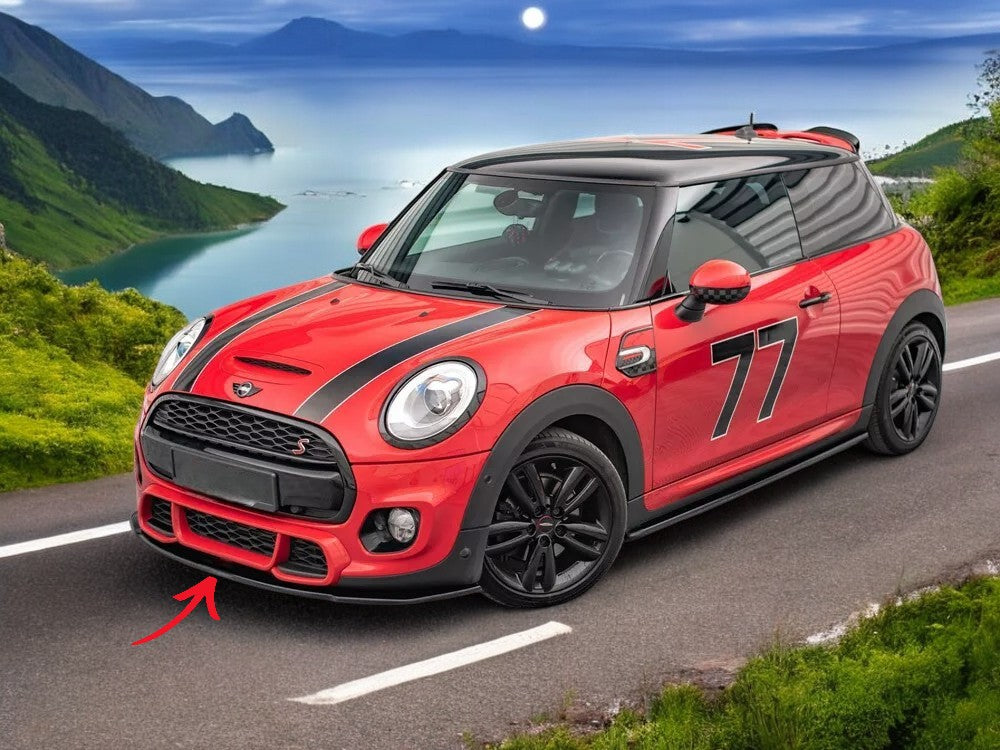 ✨Splitter Anteriore Design Lucido Nero ABS Per Mini Cooper S F56 JCW✨