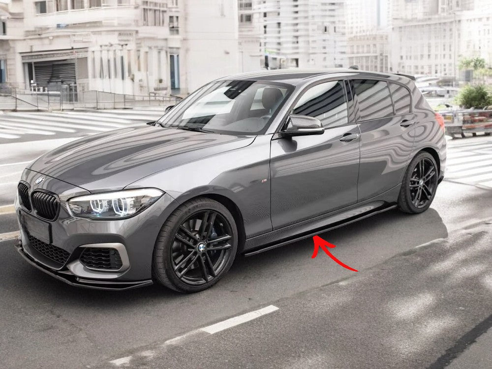 ✨Minigonne Laterali V2 Design Nero Lucido per Bmw 1 F20 /F21 M-Power FL✨