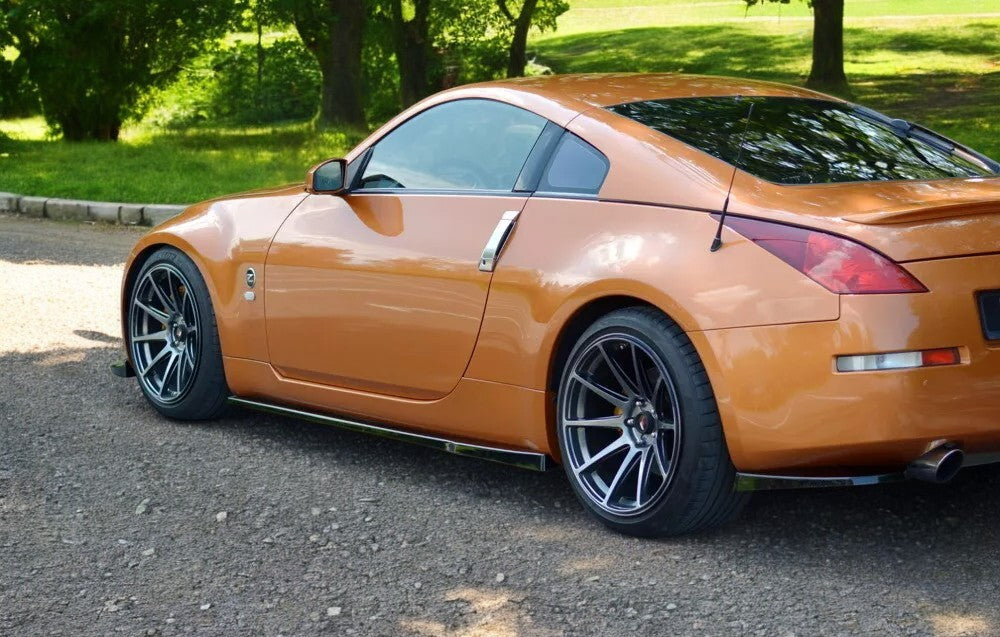 ✨MINIGONNE Laterali Design Nero Lucido ABS Per Nissan 350Z 2003-2008✨