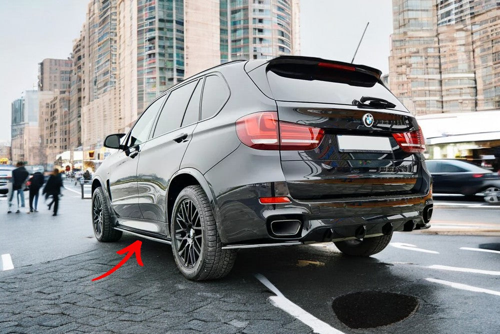 ✨MINIGONNE LATERALI  nero lucido ABS per BMW X5 F15 M50D lifting 2014-2018✨
