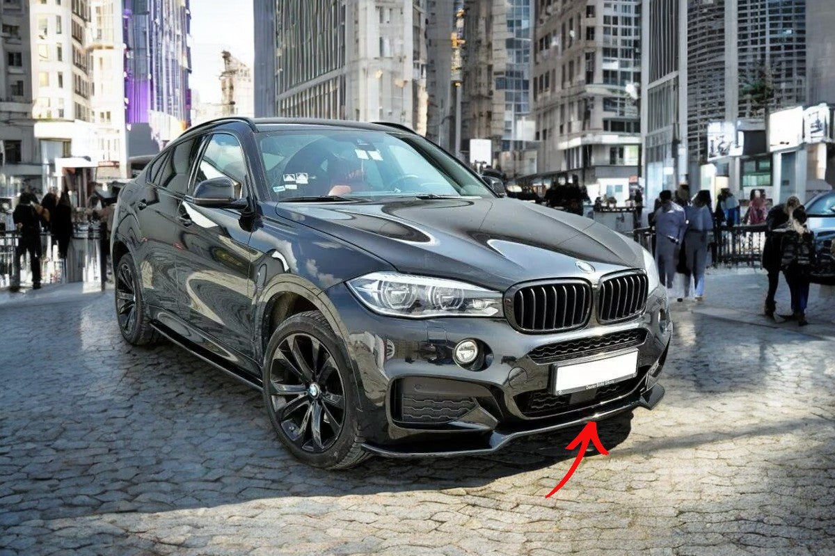 ✨SPLITTER anteriore V1 design nero lucido ABS per BMW X6 F16 M Sport 2014-2019✨